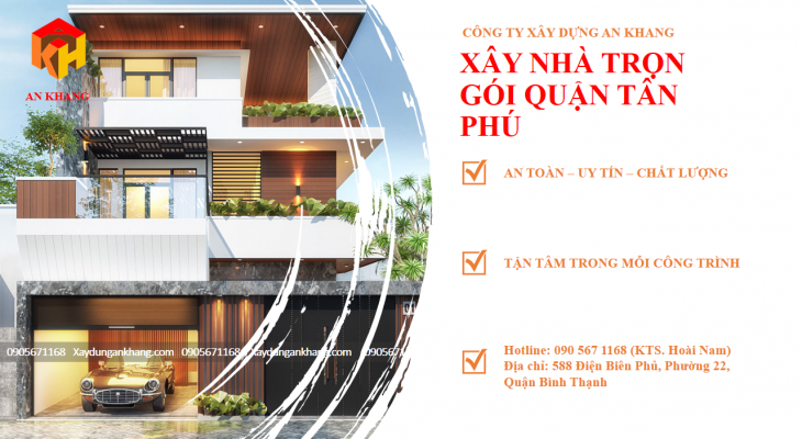 Công ty xây nhà, biệt thự trọn gói quận Tân Phú